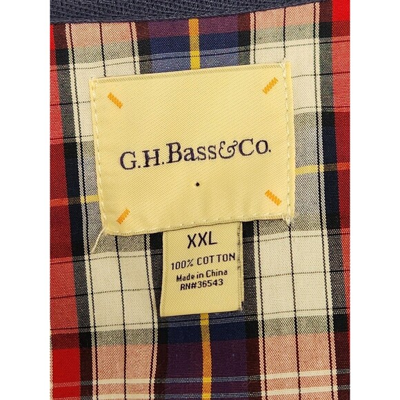 GH Bass Cardigan Sweater Men's 2XL Blue 100% Cotton Classic Preppy Grandpa - Picture 4 of 6